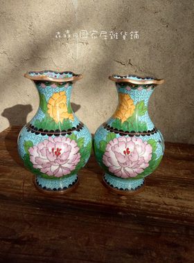 创汇景泰蓝掐丝珐琅大花瓶工艺品