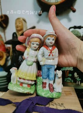 德国小女孩手绘陶瓷儿童房装饰品