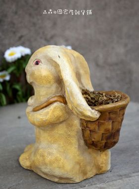 复古做旧小兔子儿童房家居装饰