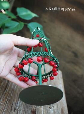 铁艺圣诞树摆件拍摄道具古董娃娃