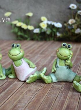 工艺陶土青蛙书架隔板家居装饰