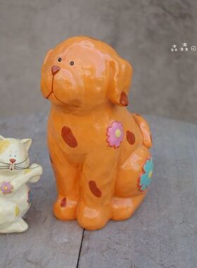 树脂卡通可爱小猫狗仿真装饰摆件