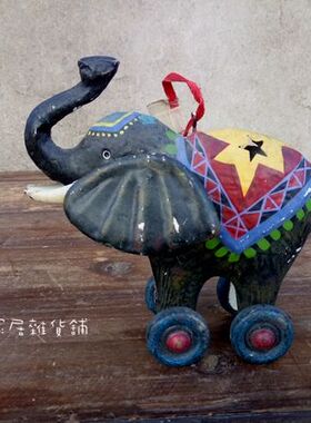 吉祥小动物创意复古做旧大象摆件