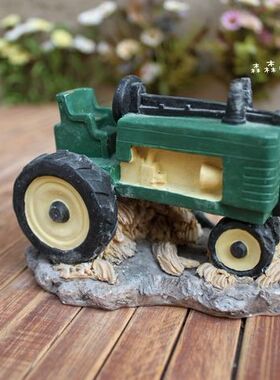 老爷车美式乡村风拖拉机装饰品