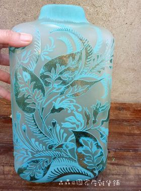 样品手工吹制玻璃雕花家居装饰