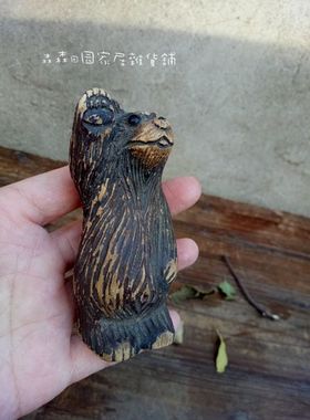 欧式风实木雕刻复古做旧装饰摆件