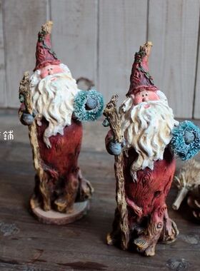 美式乡村风复古做旧树根家居装饰