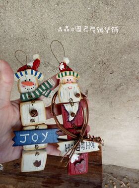 复古做旧彩绘节日儿童房家居装饰