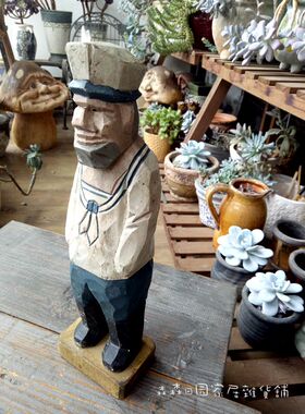 地中海风做旧实木复古家居装饰