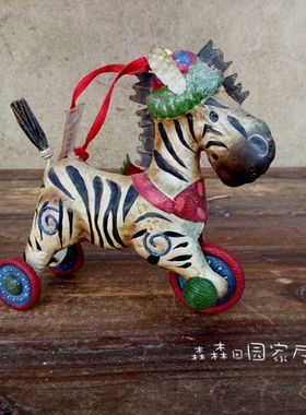 小动物复古做旧马到成功装饰摆件