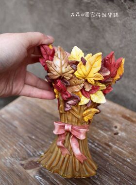 立体雕花美式乡村风枫叶家居装饰