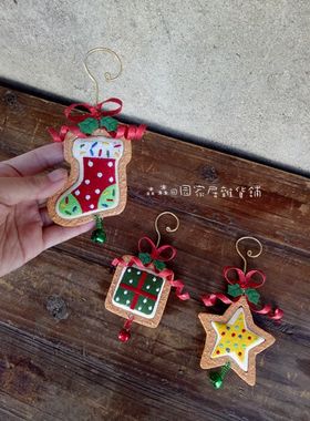 复古做旧圣诞袜拍摄道具家居装饰