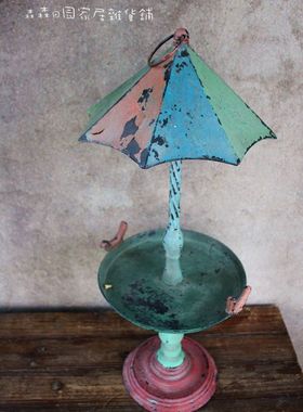 复古做旧田园风阳台多肉铁艺摆件