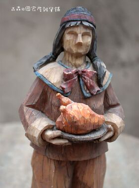 雕刻复古做旧美式乡村风家居装饰