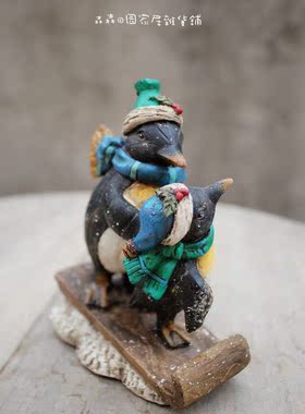 彩绘复古树脂儿童房摆件装饰品