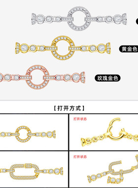 S925银珍珠项链扣毛衣链单排双排