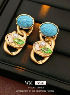 vintage镶钻珍珠链条手环套装