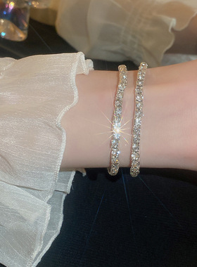 爆款镶钻弹力手链轻奢百搭高级感手环简约小众满天星手饰女