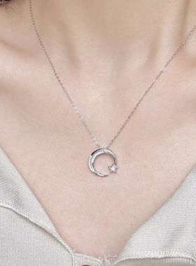 清透星月与海项链女时尚轻奢小众设计高级感2023新款夏季锁骨链