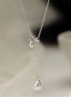 星辰坠落珍珠项链2023新款轻奢小众精致抽拉气质锁骨链送女友礼物