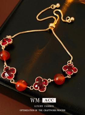 新中式水晶花手链轻奢百搭