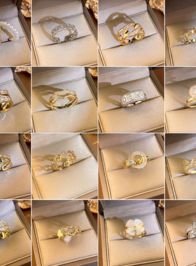 真金电镀爱心开口戒指 时尚轻奢高级感食指戒 铜手饰指环饰品