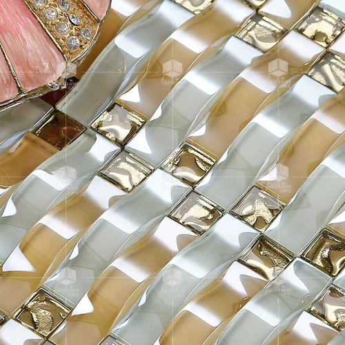 Crystal 129 Crystal Glass Arow Acroplating Mosaic Puzzle Гостиная телевизор Фоновая наклейка на стенах туалетная плитка