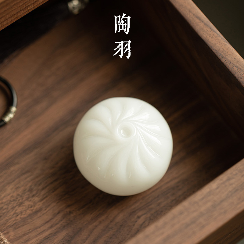 璞玉招财进宝小福包茶桌摆件茶宠盖碗茶壶盖置功夫茶具茶玩可养,淘宝优惠券,粉丝福利购,淘宝优惠卷