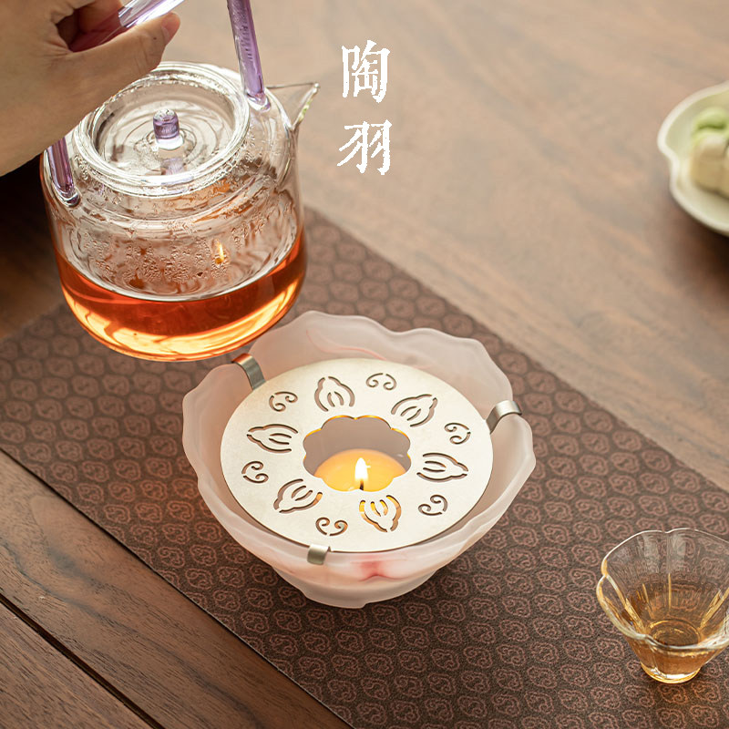 柔雾粉琉璃蜡烛温茶炉家用蜡烛煮茶底座功夫茶具保温暖茶器烘茶炉,淘宝优惠券,粉丝福利购,淘宝优惠卷