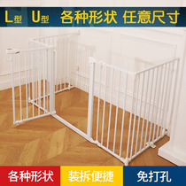 Polygonal enclosure L-shape U-shaped childrens pet safety door barrier floor door guard barrier free of punch
