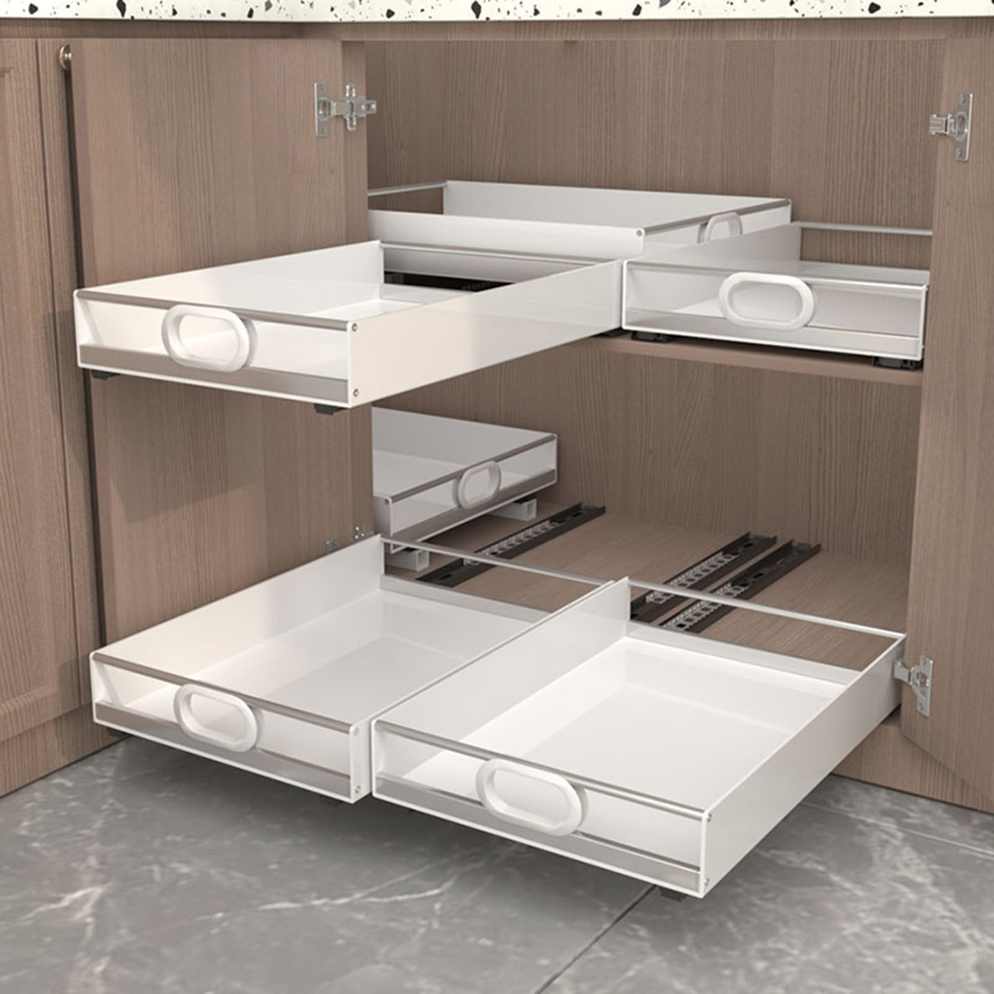 厨房转角柜内改造收纳抽屉托盘橱柜带轨道拉篮储物盒带滑轨收纳箱,淘宝优惠券,粉丝福利购,淘宝优惠卷