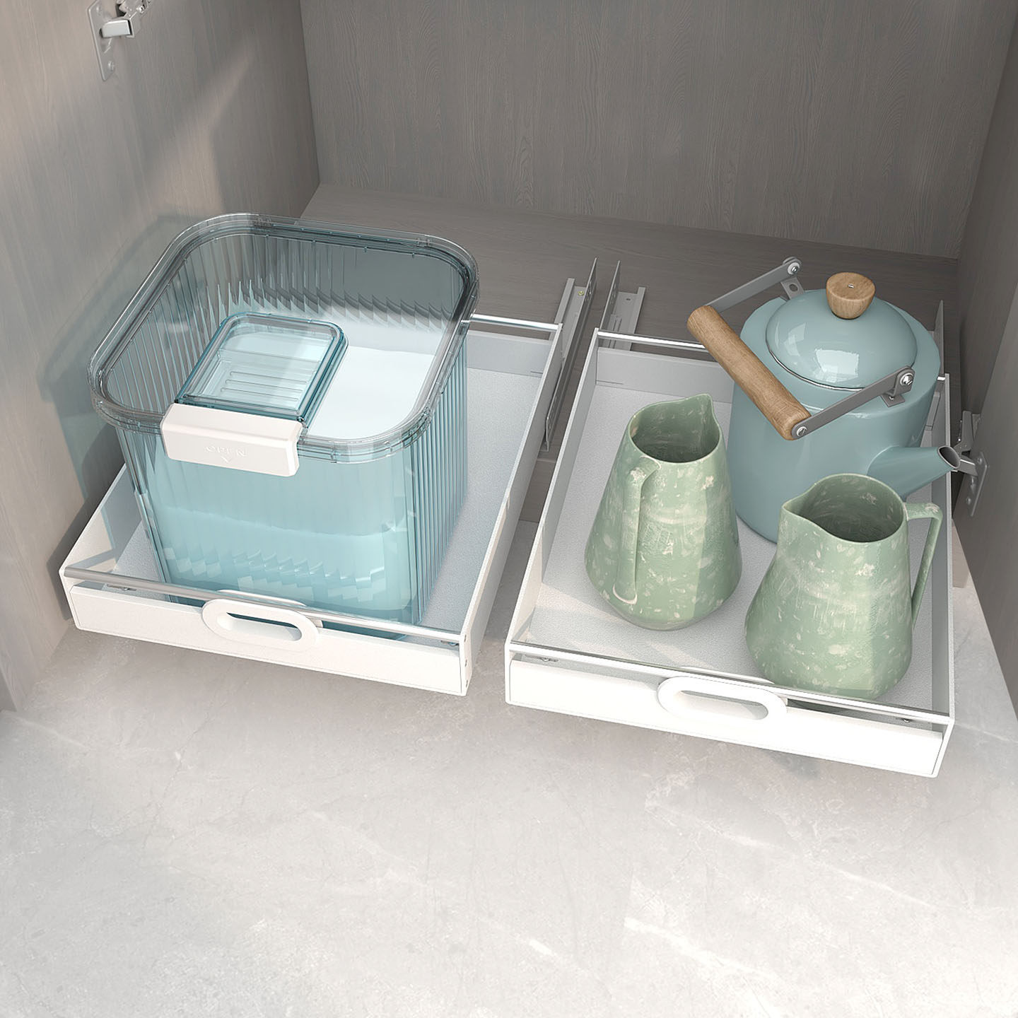 新款拖底轨道抽屉自制超深柜改造拉篮橱柜收纳盒不锈钢PP塑料托盘,淘宝优惠券,粉丝福利购,淘宝优惠卷