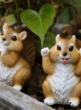 庭院盆景园艺摆件小松鼠仿真动物