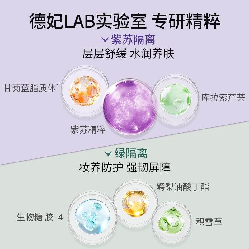 德妃紫苏养肤隔离霜防晒2合1妆前乳提亮素颜霜
