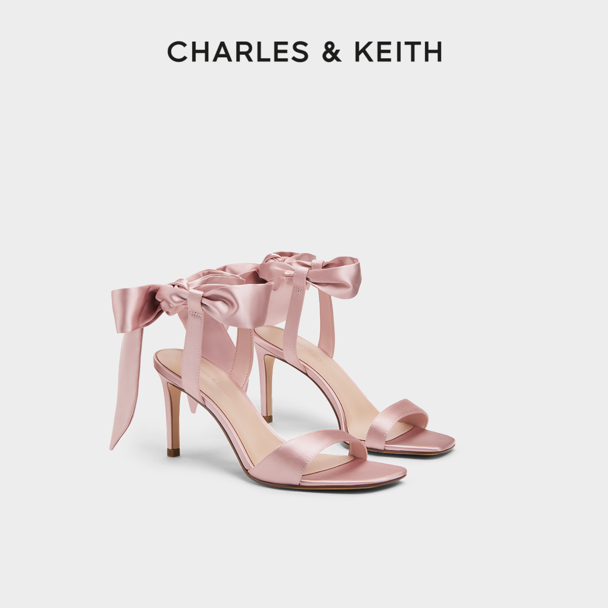 【618开门红】CHARLES&KEITH24新款CK1-61720177缎面蝴蝶结高跟鞋 - 图0