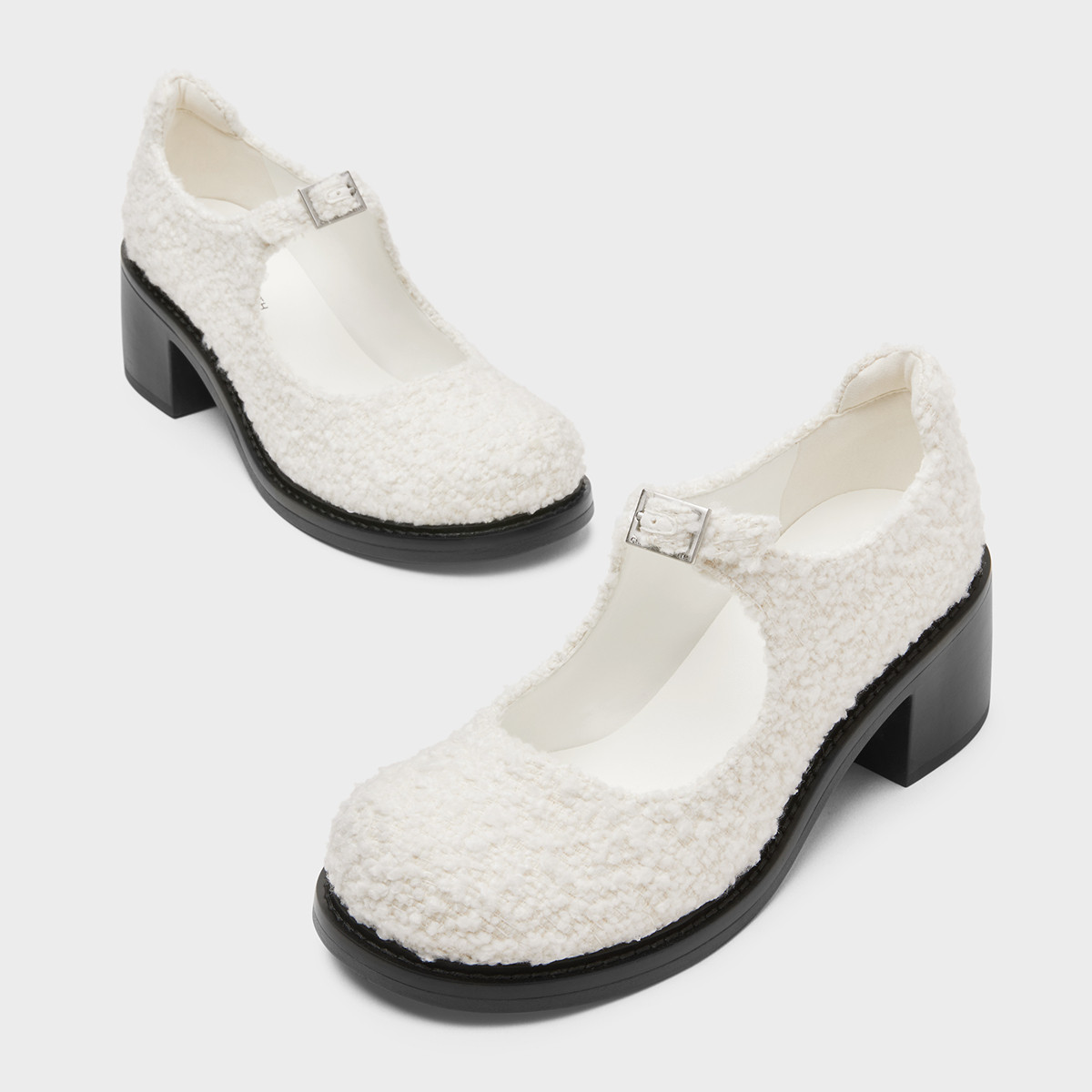 CHARLES&KEITH秋冬女鞋CK1-60920384浅口一字扣圆头粗跟玛丽珍鞋,淘宝优惠券,粉丝福利购,淘宝优惠卷