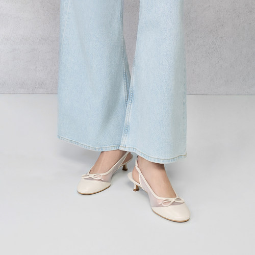 CHARLES&KEITH26春新款CK1-60920418网纱蝴蝶结低跟包头凉鞋单鞋 - 图1