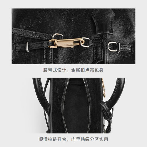 CHARLES&KEITH26春季新款CK2-30271702锁扣褶皱手提凯莉包斜挎包 - 图3