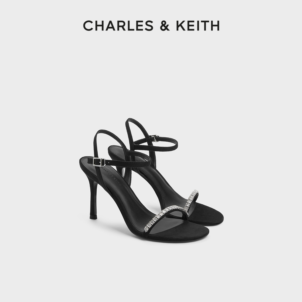 【618开门红】CHARLES&KEITH24新款CK1-60920361一字带露趾凉鞋女 - 图0