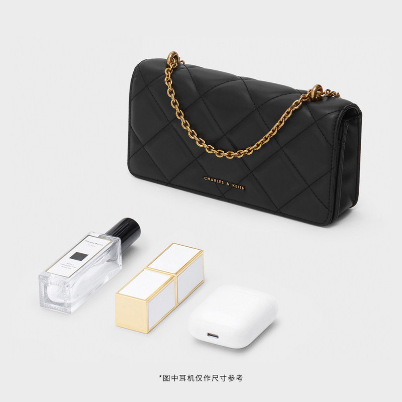 【情人节礼物】CHARLES&KEITH女包CK6-10680924油画菱格小方包女