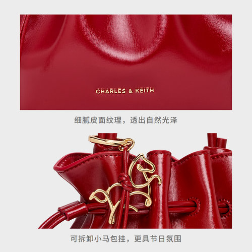 CHARLES&KEITH秋季女包CK2-10271696-A手提单肩斜挎水桶包婚包 - 图3