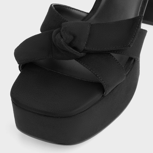 CHARLES&KEITH26春新款CK1-60580329方头蝴蝶结厚底凉鞋高跟鞋 - 图3