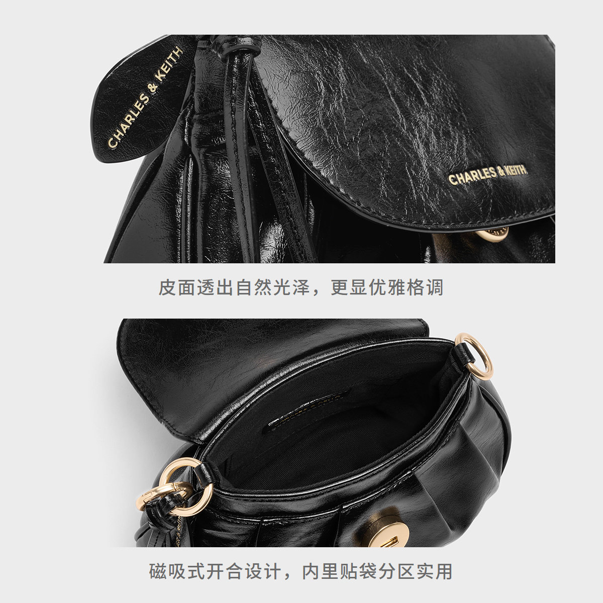 CHARLES&KEITH25冬新款CK2-20671821翻盖式单肩腋下包包挂小猪包,淘宝优惠券,粉丝福利购,淘宝优惠卷