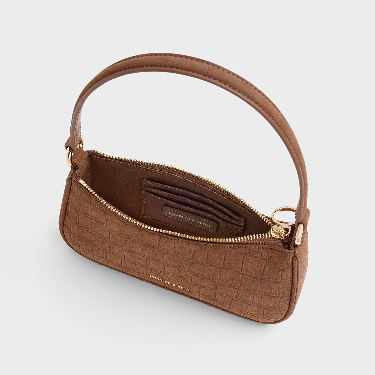 CHARLES&KEITH26春新款CK2-80151362-C鳄鱼纹单肩腋下包斜挎包女,淘宝优惠券,粉丝福利购,淘宝优惠卷