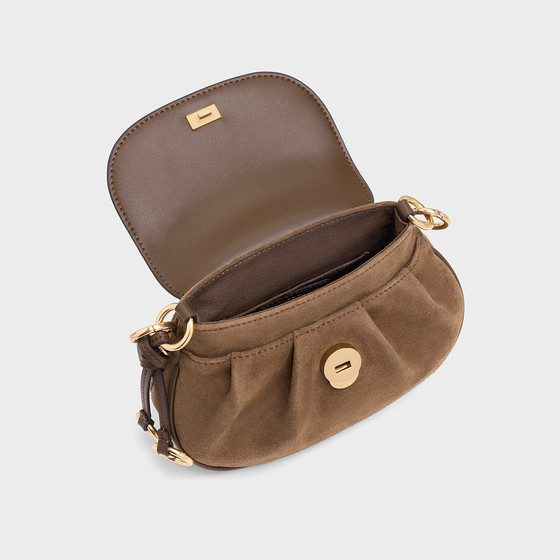 CHARLES&KEITH spring women's bag CK2-20671821-1 clamshell suede shoulder bag hanging piggy bag
