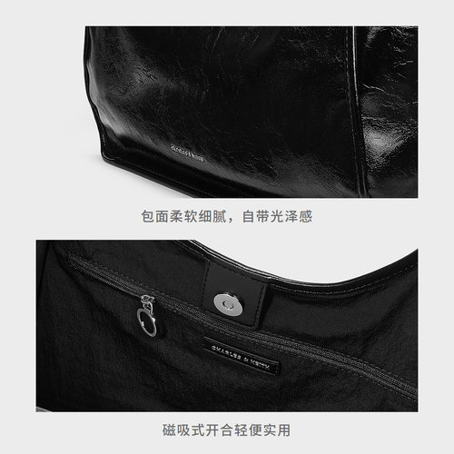 【七夕礼物】CHARLES&KEITH女包CK2-30782457柔软褶皱单肩托特包 - 图3
