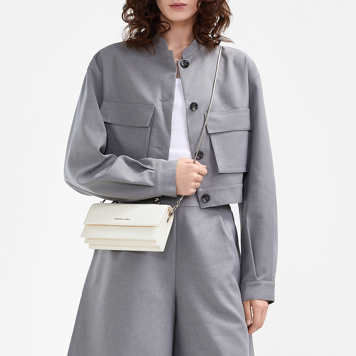 【情人节礼物】CHARLES&KEITH女包CK6-10840559-A金属链条小方包