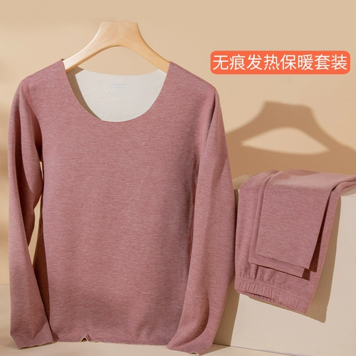 Бархатное удерживающее тепло нижнее белье, флисовый комплект, хлопковое зимнее термобелье, увеличенная толщина, облегающий крой