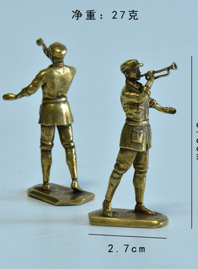 微雕人物家居装饰品铜器黄铜