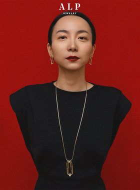 官方ALP JEWELRY霓虹上海系列施华洛水晶珍珠项链两用叠戴毛衣链